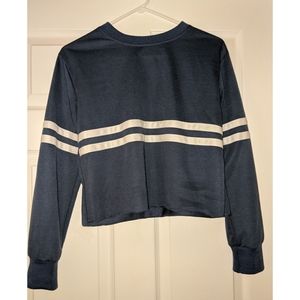 Blue and White Striped Long Sleeve Shirt